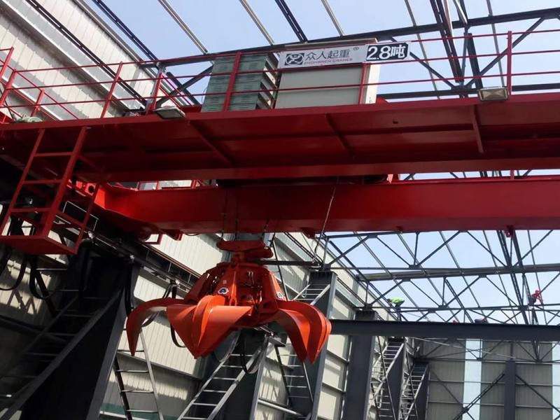 Crane With Grab Bucket