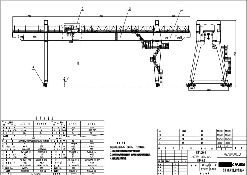 Gantry crane drawing