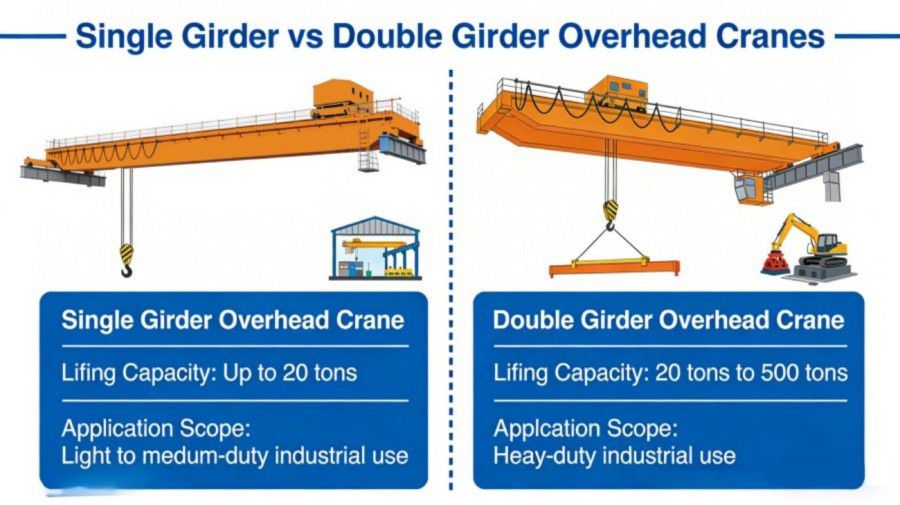 Single Girder vs Double Girder Overhead Creanes